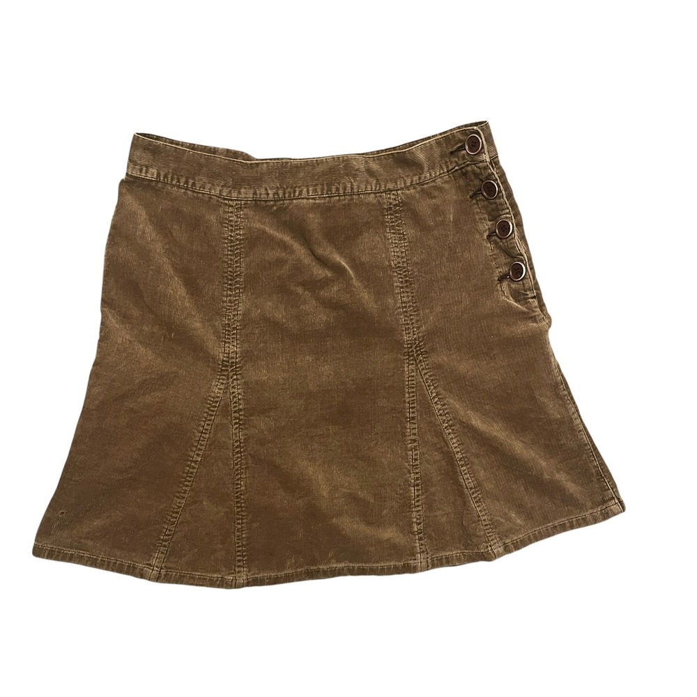 ROXY Y2k 90s Vintage‎ Brown Corduroy Skirt Size 9 Edgy Preppy Grunge FLAW